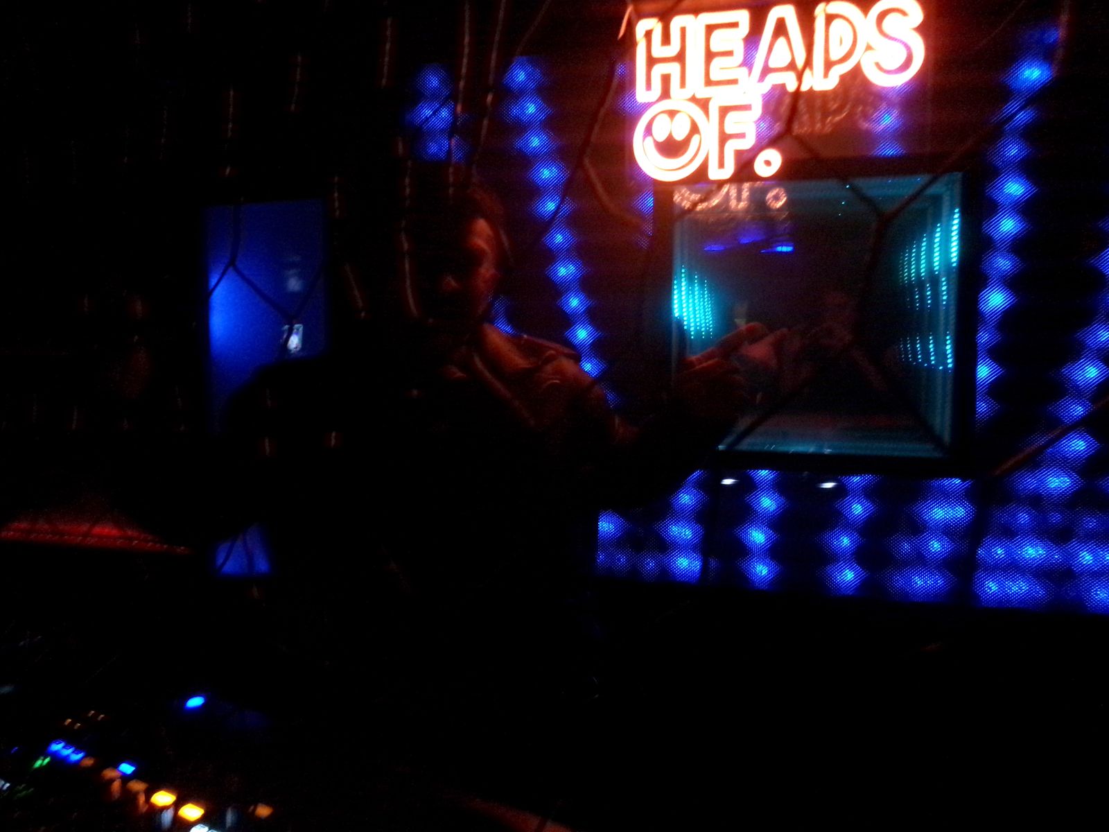 Heaps Of. neon sign and lights during the set